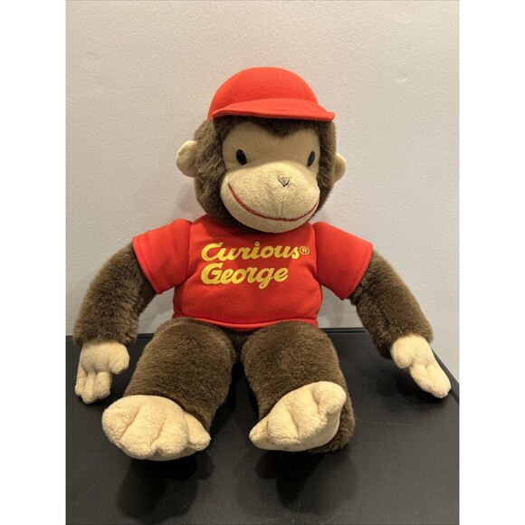 VINTAGE CURIOUS GEORGE Monkey GUND PLUSH DOLL STUFFED ANIMAL Plush RED CAP - Picture 1 of 9